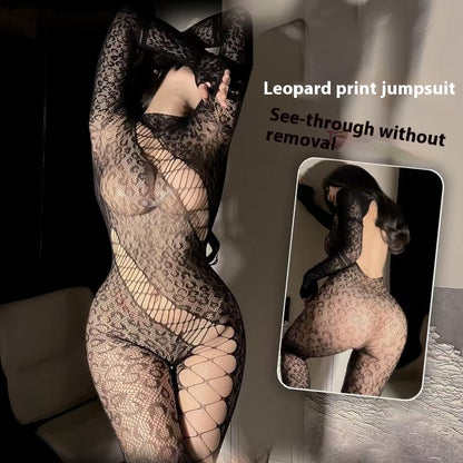 White Transparent Cutout Elegant Bodysuit Tight Fishnet Clothes,