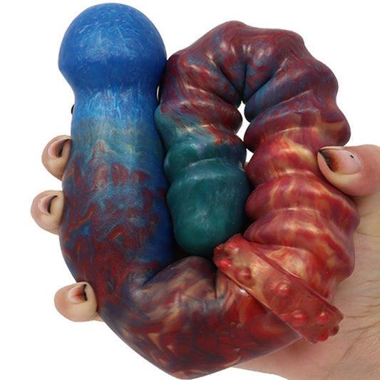 Color Double Head Dildo Fishbone Pattern Butt Plug For Women, Pride products