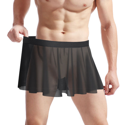 Men's Lingerie Low Waist Mesh Pleats Big Boxer Large Dress, Pride products