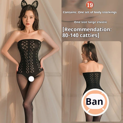 Lingerie Open-end Passion Transparent Sense Mesh Bodysuit