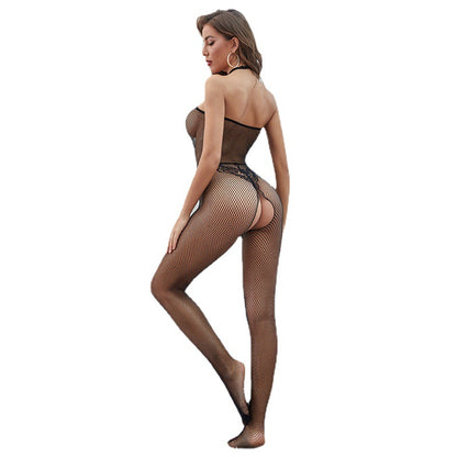 Lace Backless Halter Jacquard Lingerie - Intimate Wellness Seduction Underwear