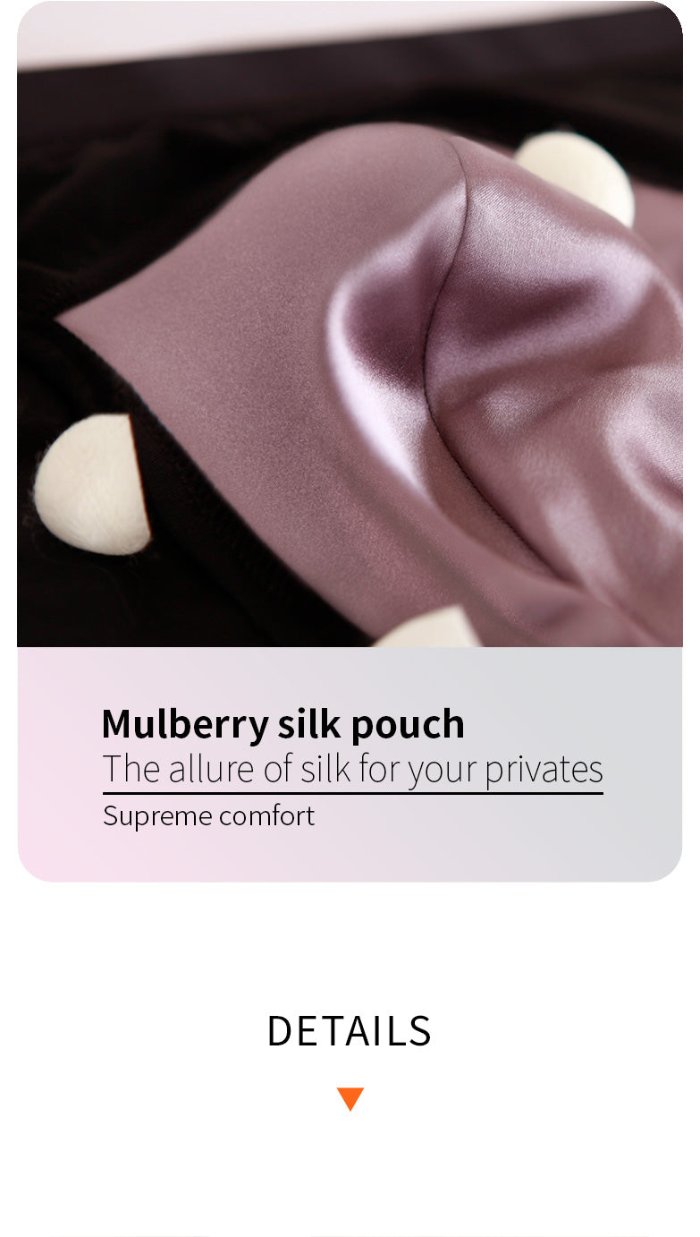 Silk Men's Triangle Underwear With Genuine Silk Crotch And Mesh