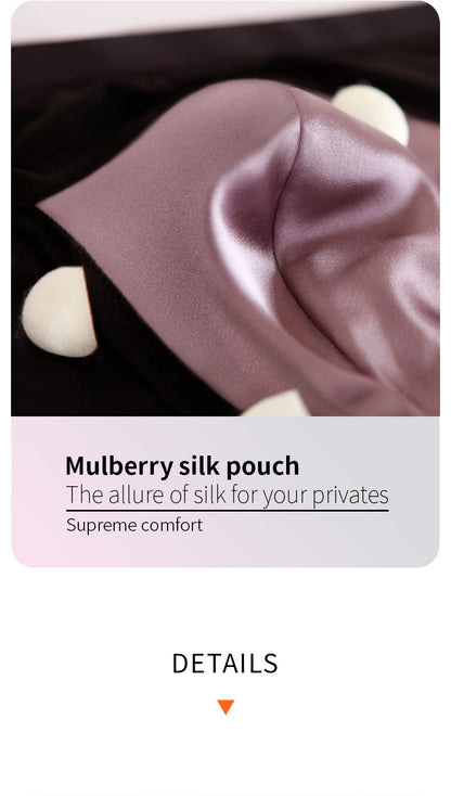 Silk Men's Triangle Underwear With Genuine Silk Crotch And Mesh