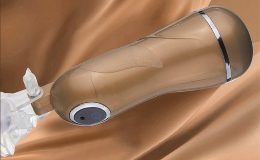 For Men - Transparent Manual Squeezable Personal Wellness Cup With Suction Cup