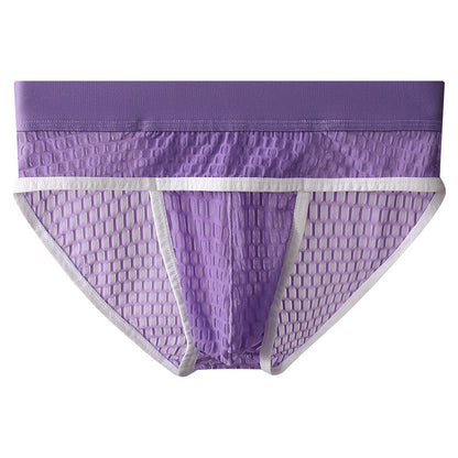 Men's Elegant Lace Briefs - Mid-Rise U Pouch Underwear