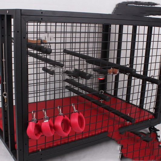 BDSM Roleplay Furniture - Metal Cage With Accessories
