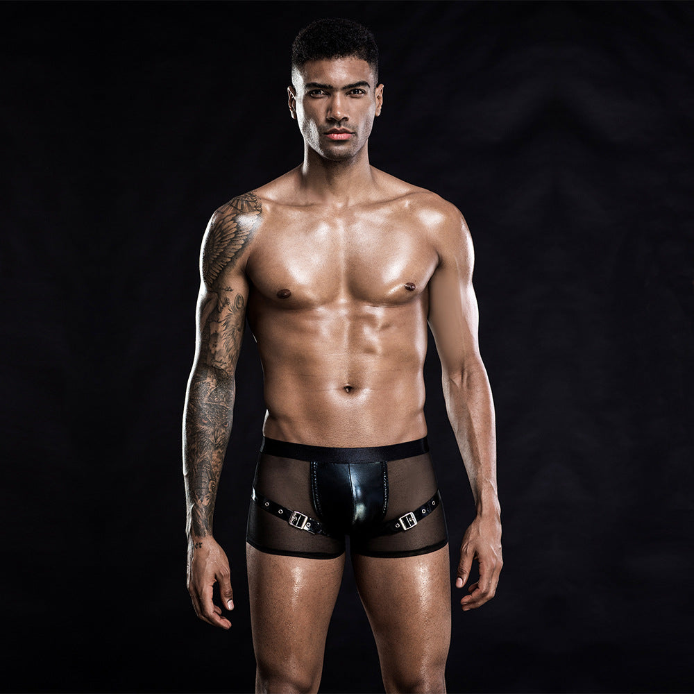 Men's  Underwear Boxers PU Leather Underpants, Elegant , couple experience