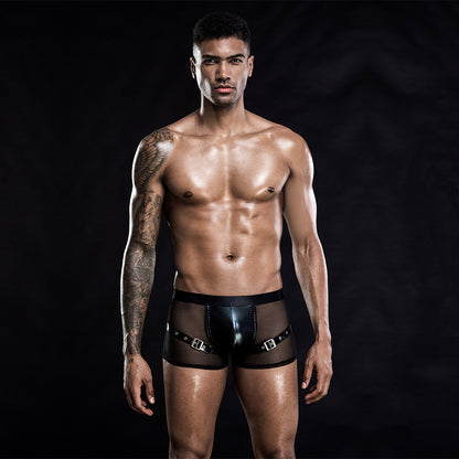 Men's  Underwear Boxers PU Leather Underpants, Elegant , couple experience