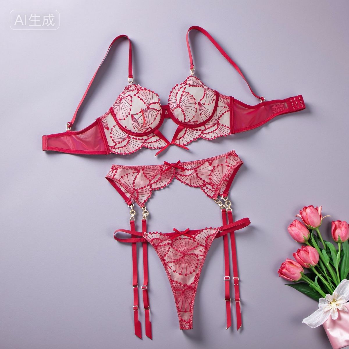 Ladies' Fashion Embroidered Lingerie Bra Elegant , couple experience