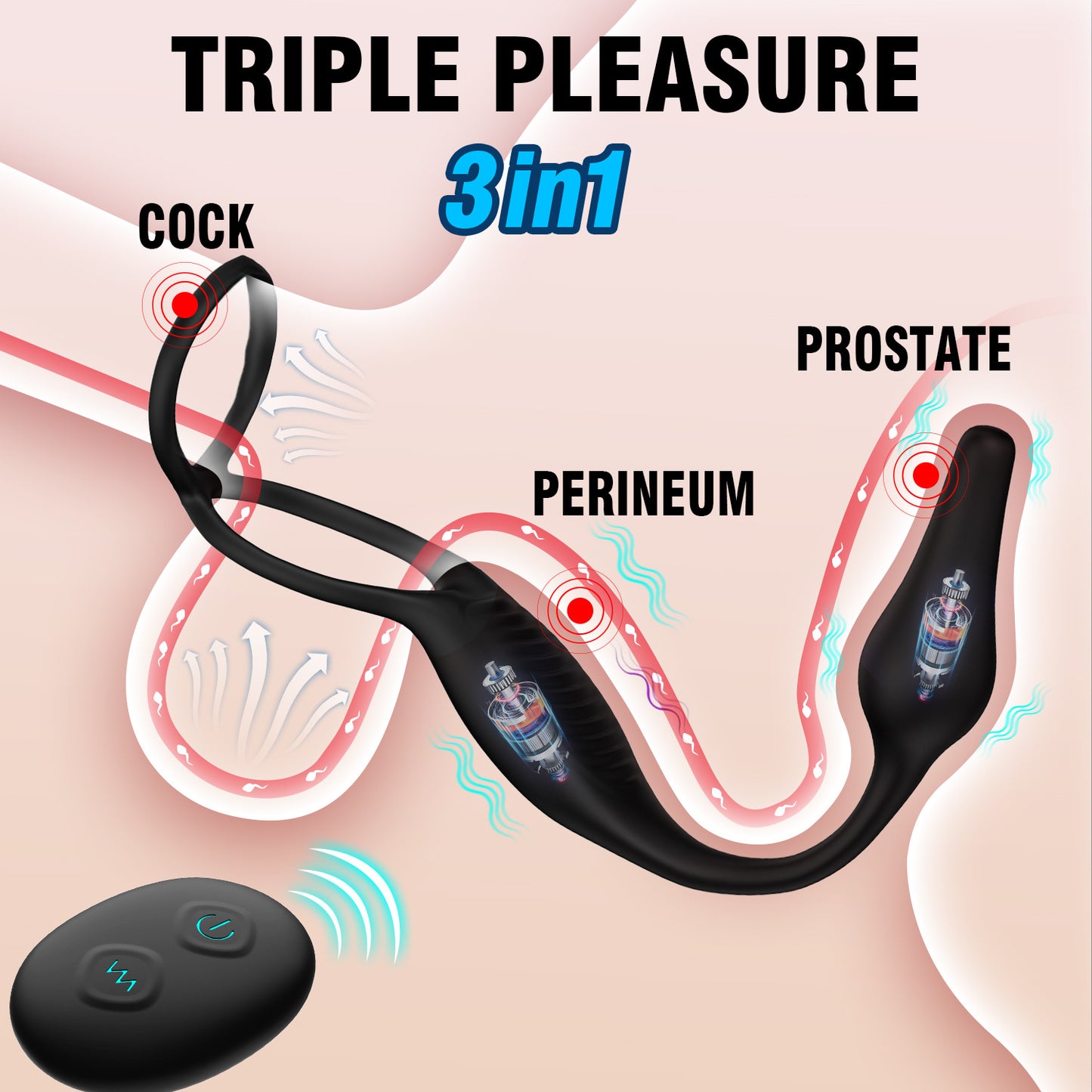Wearable Prostate Massager - Remote Control Dual Stimulation Wellness Device