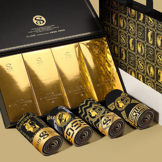 Men's Pure Cotton Comfortable Boxer Briefs Breathable Plus Size High-end Gift Box,