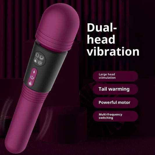 Double-headed AV Wand LCD Screen Female Warming Vibrating Wand Rechargeable