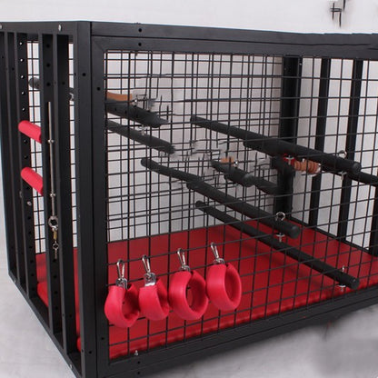 BDSM Roleplay Furniture - Metal Cage With Accessories