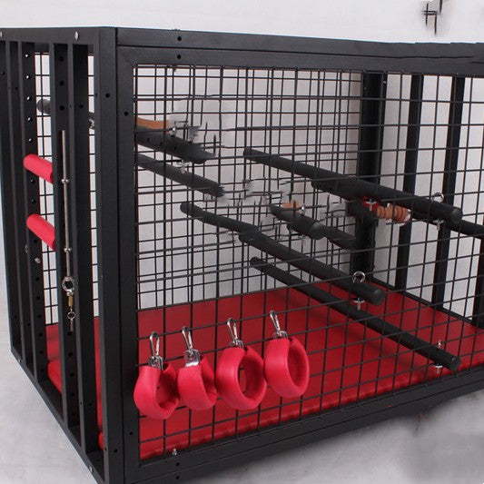 BDSM Roleplay Furniture - Metal Cage With Accessories