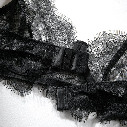 Underwear Lace See-through Push Up Rhinestone Four-piece Set