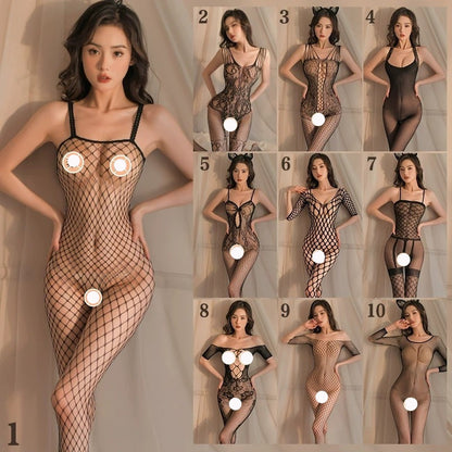 Lingerie Open-end Passion Transparent Sense Mesh Bodysuit
