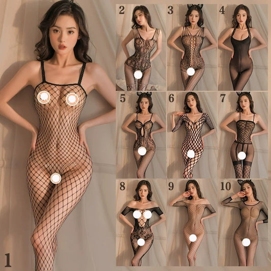 Lingerie Open-end Passion Transparent Sense Mesh Bodysuit