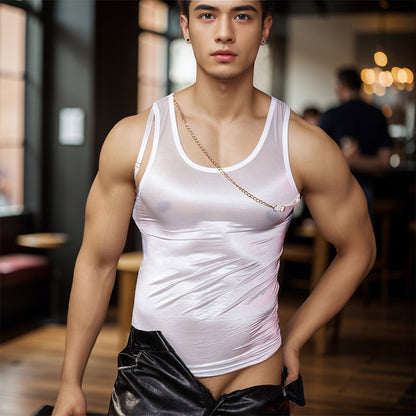 Fashion Sleeveless Suspenders Top - Tight Stretch Vest Men