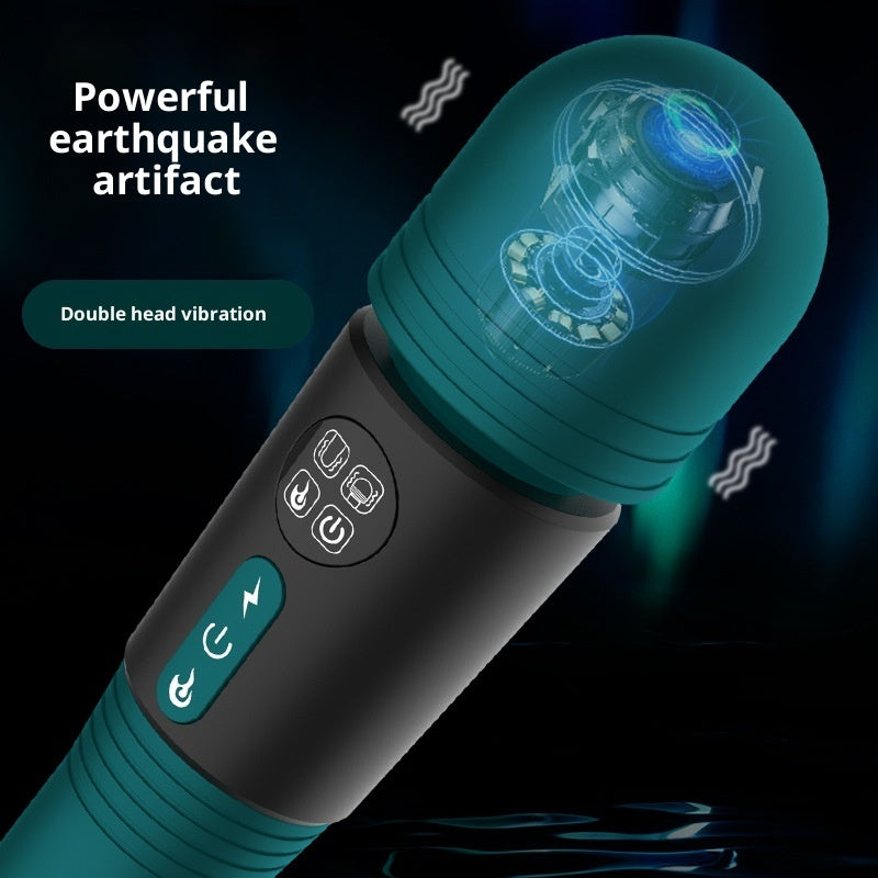 Double-headed AV Wand LCD Screen Female Warming Vibrating Wand Rechargeable