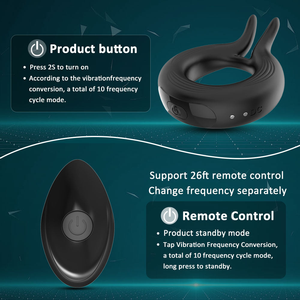 10 Frequency Magnetic Charging Wellness Ring - Silicone Personal Massager