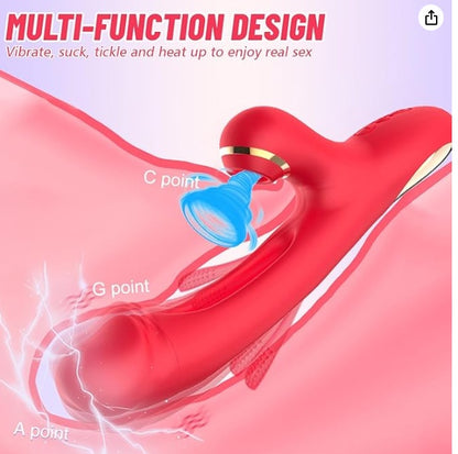 3-IN-1 Red Wellness Device With 7 Flapping & Vibrating Modes - Multi-Function Personal Massager