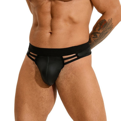 European And American Men's Elegant Underwear Plus Size Briefs Imitation Leather