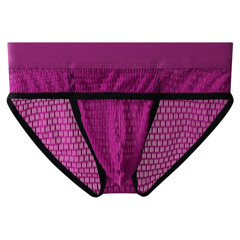 Men's Elegant Lace Briefs - Mid-Rise U Pouch Underwear