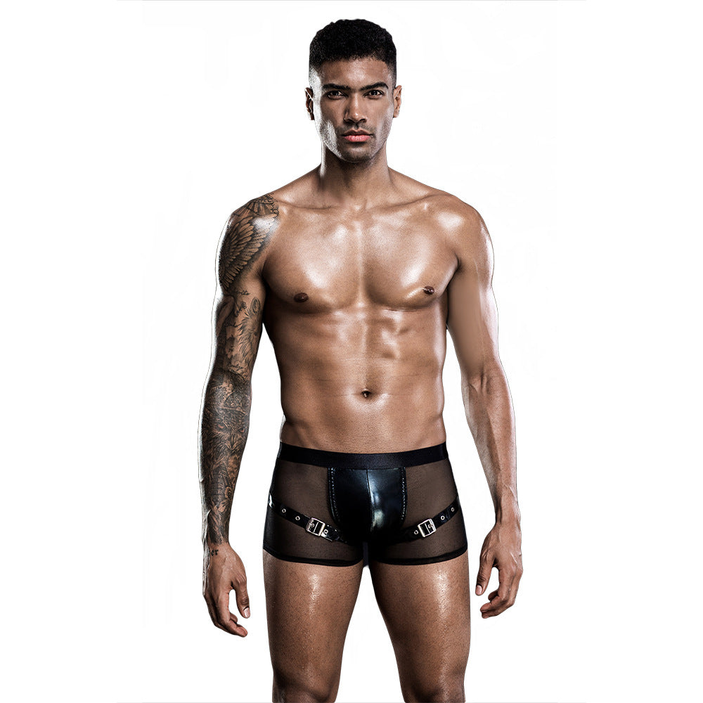 Men's  Underwear Boxers PU Leather Underpants, Elegant , couple experience
