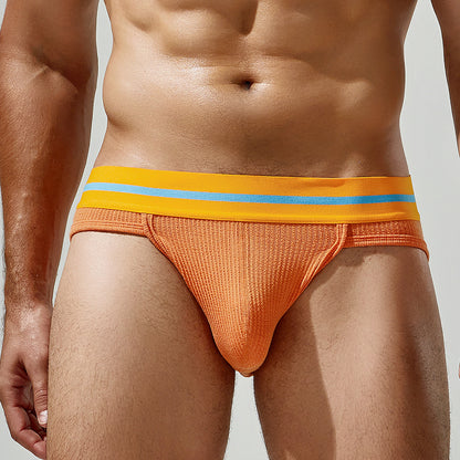 Fun Thin Rayon Men's Triangle Briefs Simple Solid Color, Elegant , couple experience