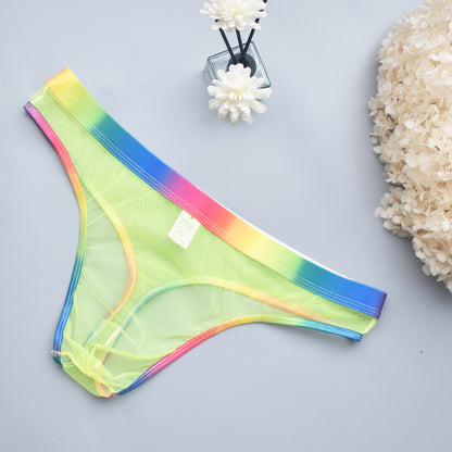 Men's Underwear See-through Dress Rainbow Edge  , lingerie