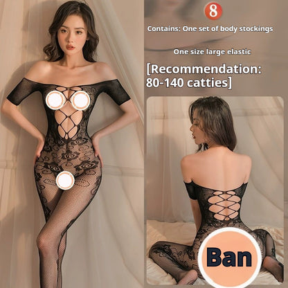 Lingerie Open-end Passion Transparent Sense Mesh Bodysuit