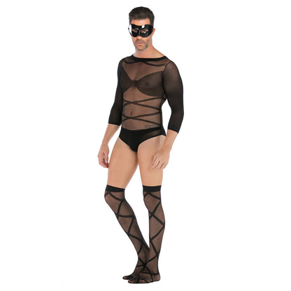 sleeved Tops Stockings One-piece Stockings Set, lbgt
