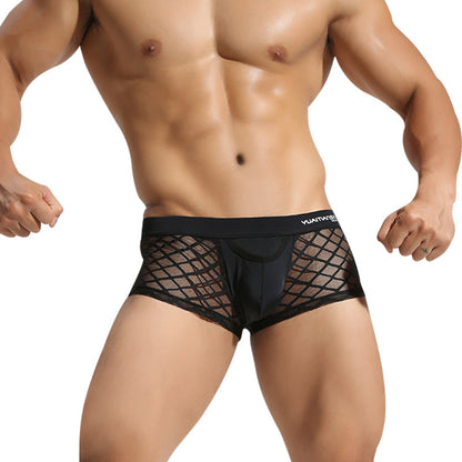 Men's Underwear Breathable Nylon Mesh Underwear Youth Boxer Briefs, Elegant , couple experience