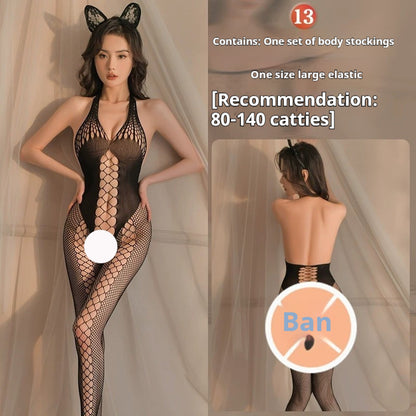 Lingerie Open-end Passion Transparent Sense Mesh Bodysuit