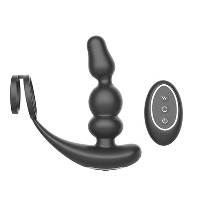 Wireless Remote Control Double Ring Rotating Back Court Prostate Massager Toy