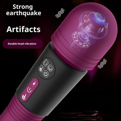 Double-headed AV Wand LCD Screen Female Warming Vibrating Wand Rechargeable
