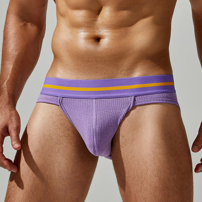Fun Thin Rayon Men's Triangle Briefs Simple Solid Color, Elegant , couple experience