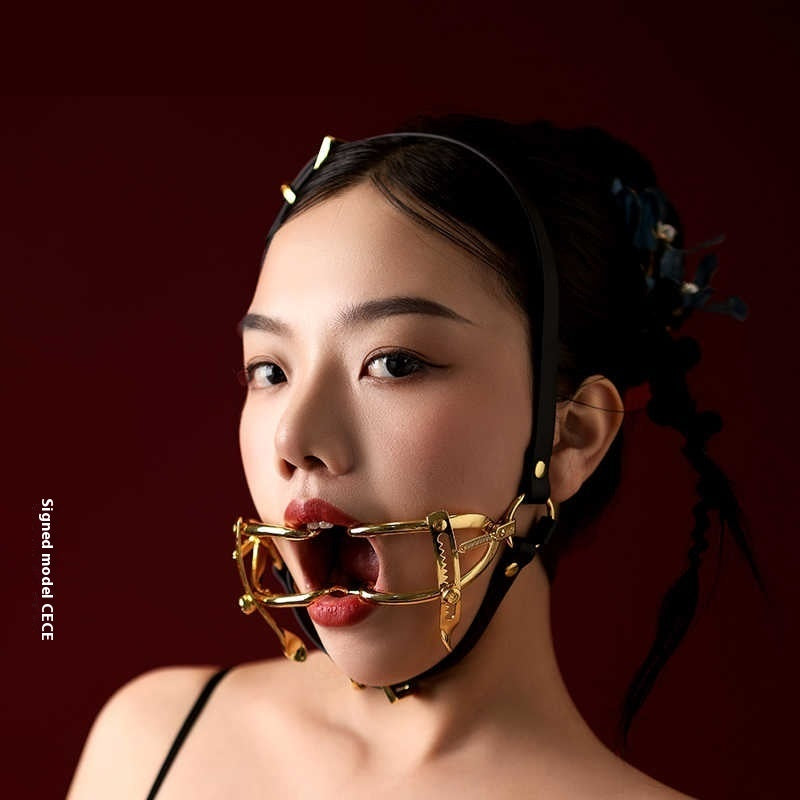 Metal Forced Mouth Cup Binding Toys Deep Throat Ball Gag,